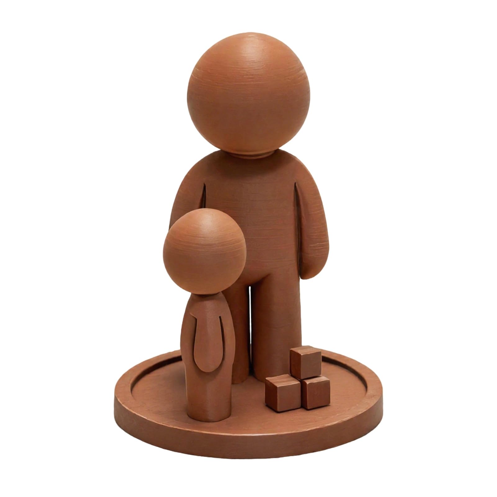 RetroNest 3D Printed Father And Son Figurine Family Figurine,Sculpture Of Father And Child Figurine For Home Decor Father's Day Gratitude Love Gift Brown