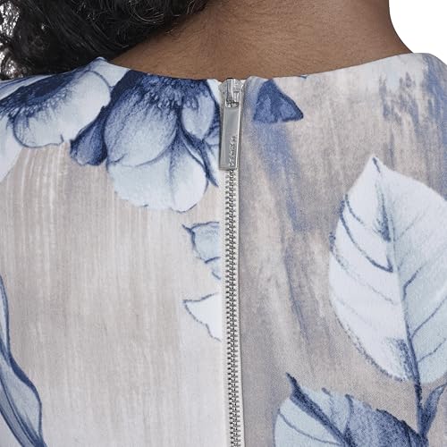 Image of Calvin Klein Tulip Sleeve Floral Sheath