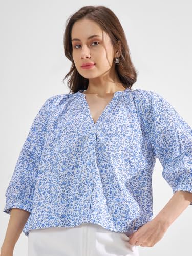 Image of Tokyo Talkies Women Tops for Woman|Women Oversized Fit Crop Top Shirt|Comfortable Premium Korean Button Down | Workwear Top for Office & Casual Outfit