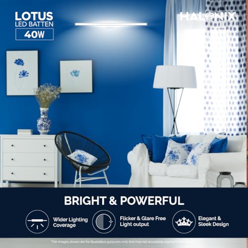Image of Halonix 40W Led Batten /Led Tubelight | 4-ft LED Batten for Living Room & Bedroom | Cool White light| Pack of 1
