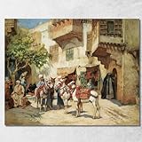 La plaza del mercado 2 Frederick Arthur Bridgman, fab57 - Cuadro impreso sobre lienzo, 50 x 40 cm