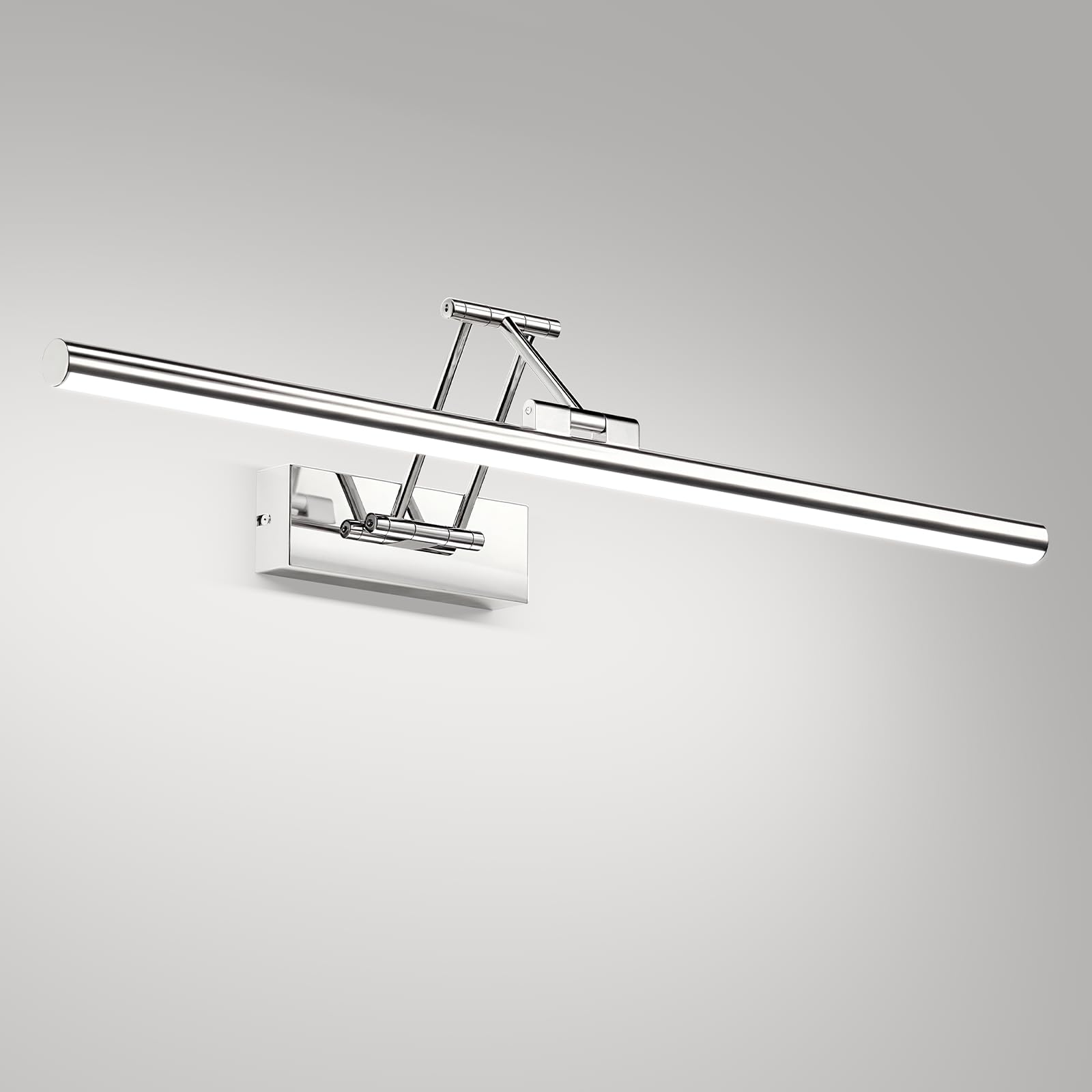Klighten LED Lámpara de Espejo LED 50cm, Lámpara de Espejo 16W 1200 LM,Lamparas Espejo Giratorias para Baño IP44,Aplique de Espejo de Baño, Blanco Frio 5500K, Chrome