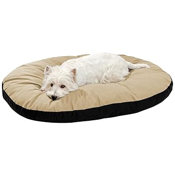 Hiputee Reversible Dual Color Ultra Soft Velvet Bed for Small/Large Dog & Cat (Small, Black-Cream)