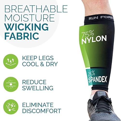 Calf Compression Sleeves For Men And Women - Leg Compression Sleeve - Footless Compression Socks For Runners, Shin Splints, Varicose Vein & Calf Pain Relief - Calf Brace For Running, Cycling, Travel #TOP2