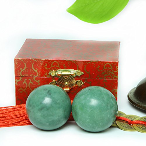 Dusky Seaside Sparrow 1.4 Marble Dark Green Baoding Balls Chinese Health Exercise Massage Balls Stress Relieve Hand Exercise BS023