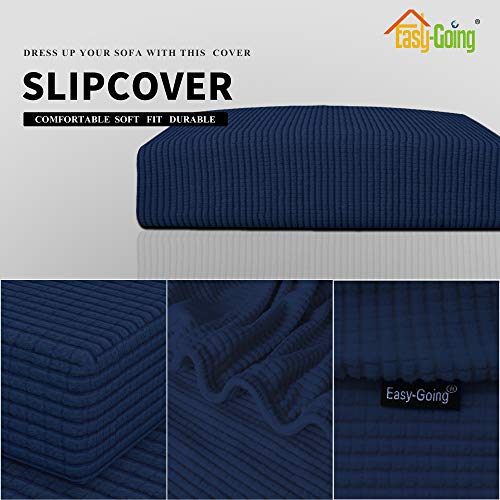 Image of Easy-Going Stretch 1 Piece Couch Cushion Cover for Sofa | Sofa Cushion Furniture Protector Sofa Seat sofa slipcover Washable sofa cover soft with Elastic Bottom Navy