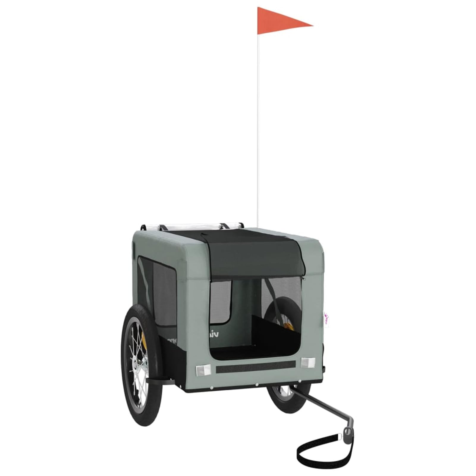 Homgoday Remolque de bicicleta para animales gris y negro Oxford y hierro, mueble carro para perro, carro para bicicleta, carro para perros, transportín perro bicicleta modelo 93916