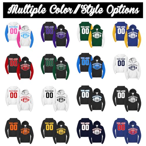 YanNanKe Custom Hoodies Design Your Own Football Sweatshirts with Team Name Number Personalized Athletic Pullover Hoodies3