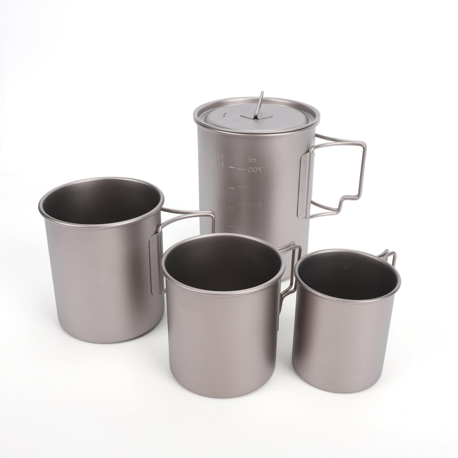 Karlak 6pcs Ti Camping Cup Set Lightweight Coffee Mug for Backpacking (4