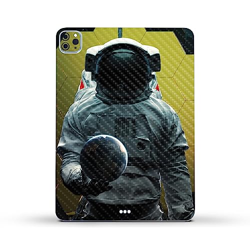 Image of MightySkins Carbon Fiber Skin Compatible with Apple iPad Pro 11 inch M2 4th Gen (2022) Full Wrap Kit - World in Your Hand | Protective, Durable Textured Carbon Fiber Finish | Made in The USA
