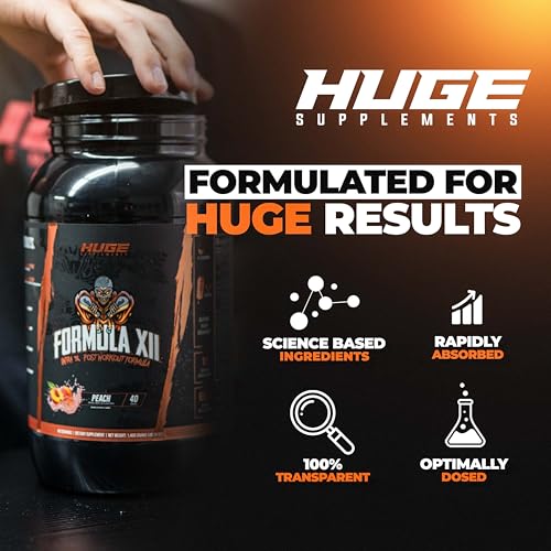 Formula XII Intra Workout Carbs & Post Workout Recovery Powder, Rapidly Absorbed Instant Energy, Boost Exercise Performance, Strength, Endurance & Hydration, 12 Science-Backed Ingredients (Peach) - Image 4