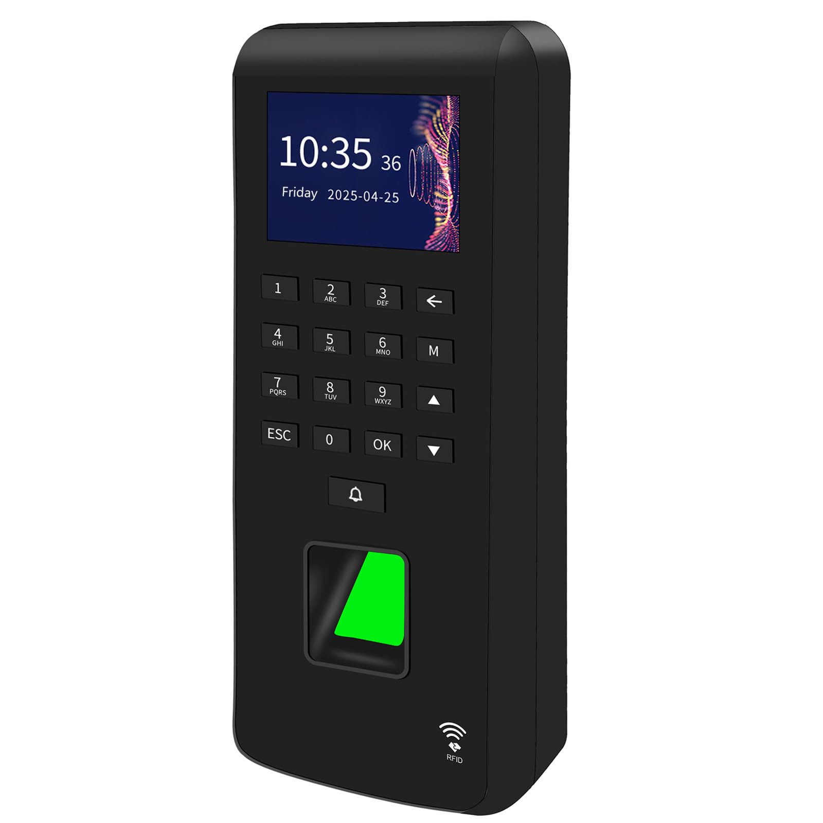 Biometrisches Zugangskontrollsystem mit Fingerabdruck-Scanner, LCD-Display-Tastatur, RFID-Karte, Infrarot-Ausgangstaste, 544 kg Magnetverschluss, unterstützt 3000 Benutzer und Anwesenheitsverfolgung
