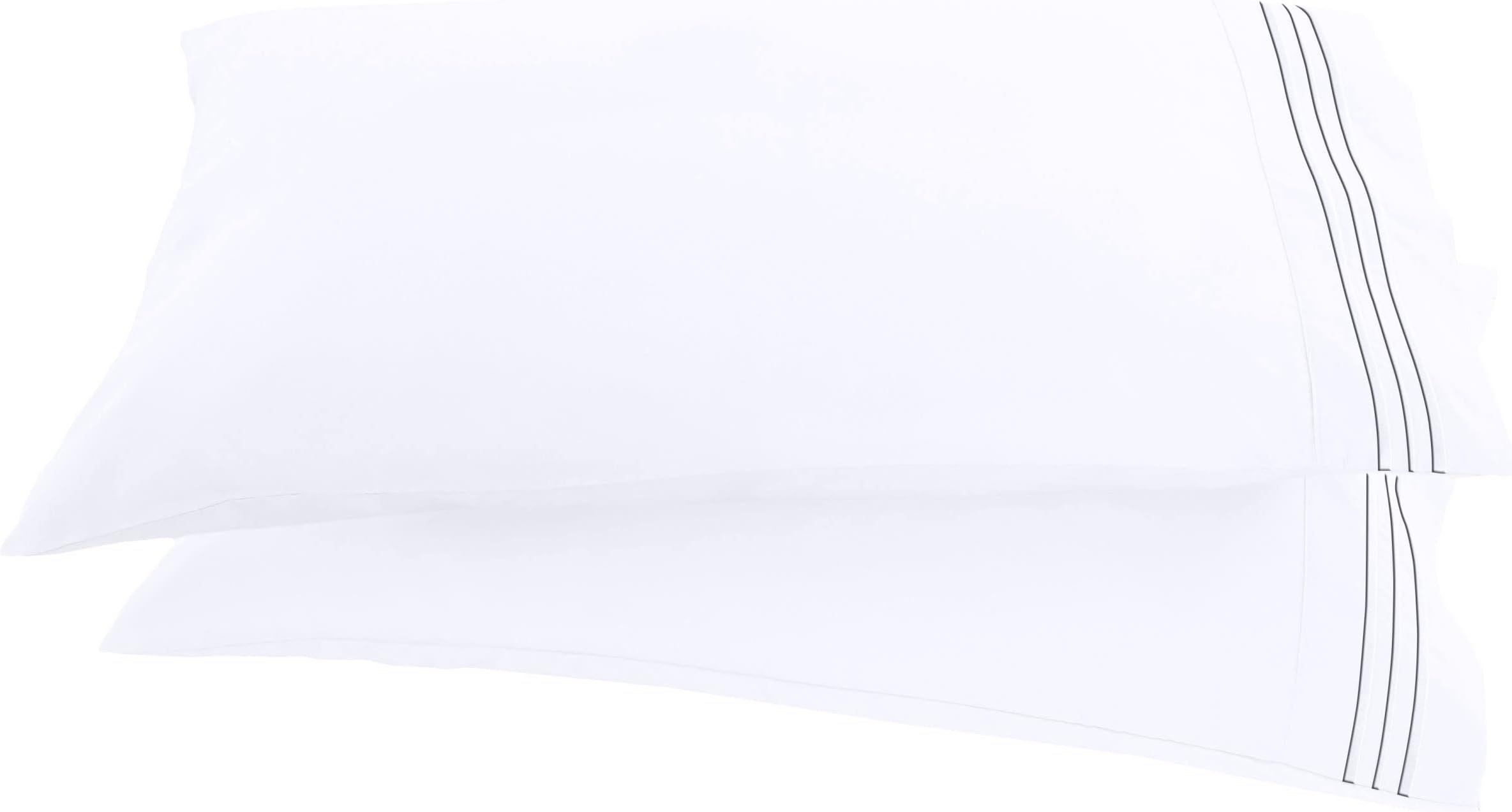 Elegant Comfort 1500 Thread Count Embroidered Egyptian Quality Luxurious Silky Soft Wrinkle & Fade Resistant 2-Piece Pillowcase, King, White