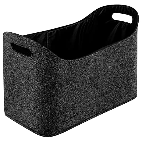 MAHEWA Holzkorb aus verstärktem Filz- mit kratzfestem Innenmaterial- Handgefertigter Kaminholz- Korb mit Großer Tragkraft- Faltbarer Filzkorb für Brennholz und für Vieles mehr