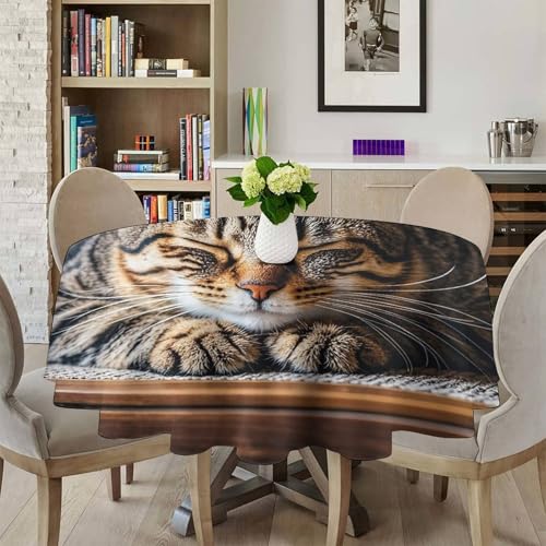 Nappe de table ronde thermorésistante anti-pli en polyester 178cm - 5