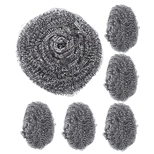 ANDRESLAD 6pcs Stainless Steel Wire Scrubbers Set for Pot and Pan Cleaning Heavy Duty Metal Brushes for Kitchen Use Sturdy and Efficient Scrubbing Balls