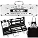 Retirement Gift for Men BBQ Grill Tools Set with Spatula Fork Tongs Brush Apron Heavy Duty Stainless Steel Grilling Accessories in Aluminum Case Retired Gifts for Dad Grandpa Coworker Teacher Boss