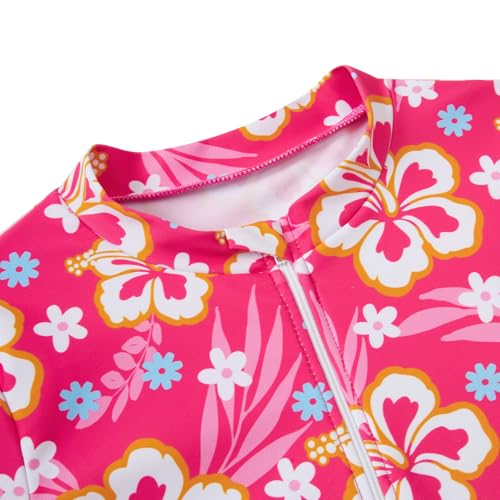 Image of Vogseek 3-12T Girls Rash Guard 2 Pieces Bathing Suit Long Sleeve Swimsuit Swimming Skirt with Shorts Swimwear