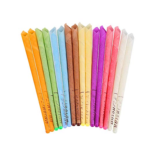 Etmury Bougies d'Oreille, 16PCS Bougies Auriculaires Dissolvant à la Cire d'Oreille, Cônes de Bougies en Cire d'Abeille avec Disques de Protection Pour le Soin des Oreilles Détente et Nettoyage
