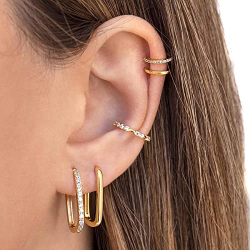 Argent Vintage 925 boucles d'oreilles créoles ovales polies de haute qualité