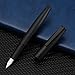 2 PCS Jinhao 80 Black Brushed Carbon Fiber Fountain Pen with Ink Converter, Iridium Fine Nib Writing Pen Set