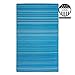 FH Home Outdoor Rug - Waterproof, Fade Resistant, Reversible - Premium Recycled Plastic - Striped - Porch, Deck, Balcony, Mudroom, Laundry Room, Patio - Havana - Turquoise Crease Free - 3 x 5 ft
