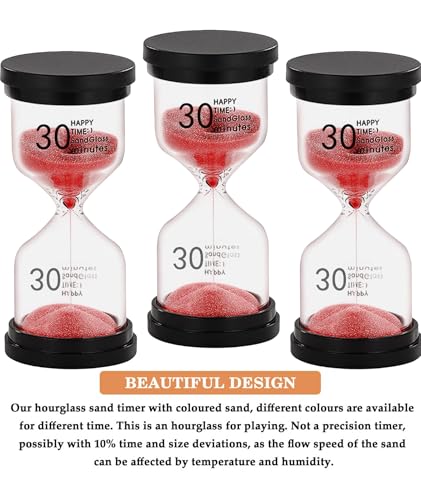 Image of Sand Timer 30 Minute, Sand Clock, Hour Glass Sand Timer Sand Clock Sandtimer Classroom Games Home Kitchen Officesand Clock Timer for Room Hourglass (Pink)
