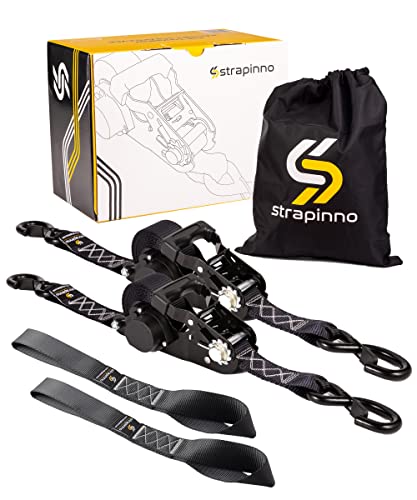 Correas de amarre para motos y ATV Strapinno con trinquete retractil reforzado