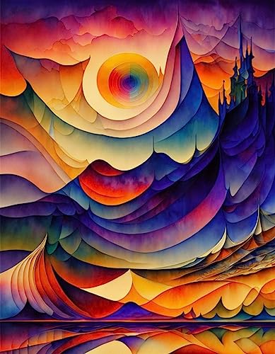Coucher de soleil aquarelle en affiche toile pour salon cocooning