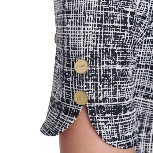Image of DKNY Women's Short Tulip Sleeve Sheath Dress with Button Detail