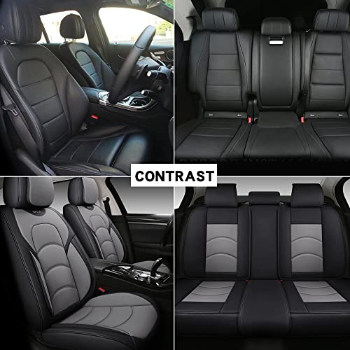 Ns Yolo Full Coverage Car Seat Covers Universal Fit For Cars Suvs Pick-Up Trucks With Waterproof Leatherette In Automotive Vehicle Interior Accessories (Grey, Full Set) #TOP5