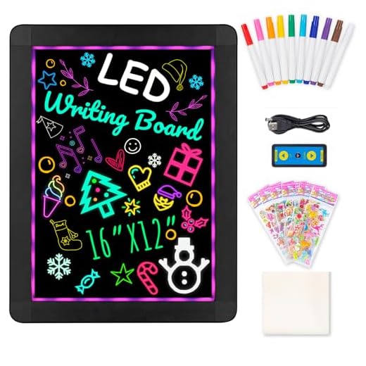 Kookoosmart LED Writing Message Board, Neon Glow Drawing Board, Light Up Flashing Box Message, Erasable Board Arts and Acrylic Kids Crafts Doodle, for Shop/School/Bar/Cafe (40×30CM)