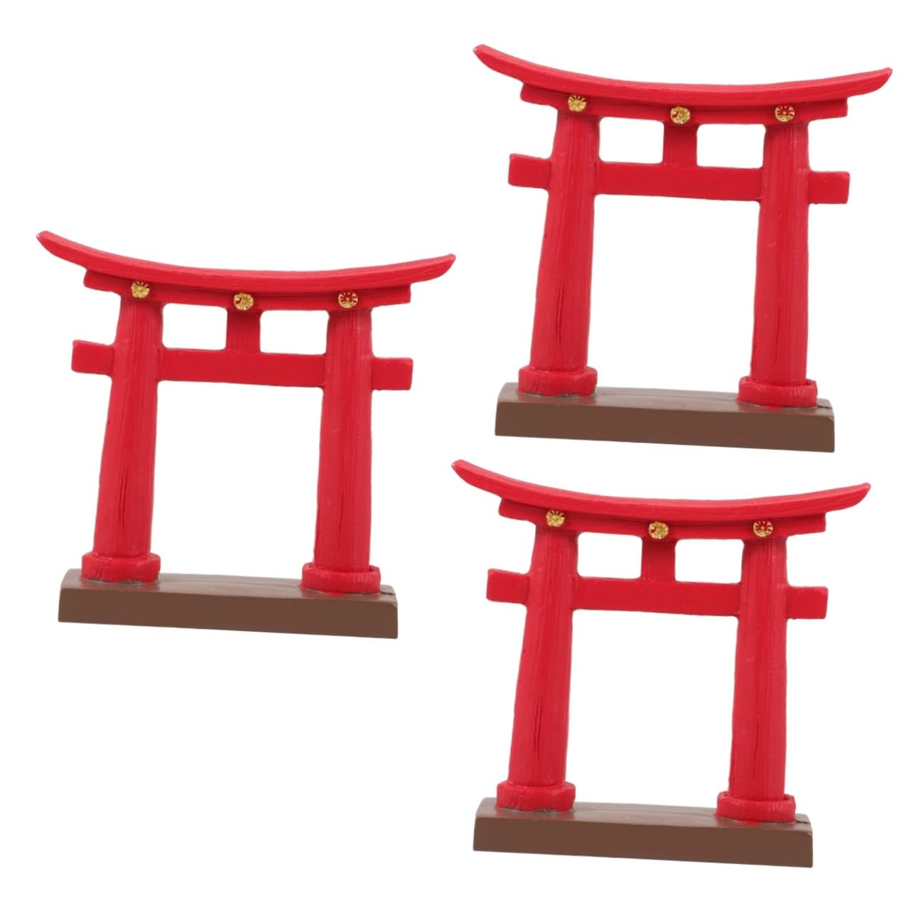 Cabilock 3piezas Miniatura De Puerta Japonesa para Acuarios y Jardines Adorno De Paisaje Cultural Decoración De Microescenario Zen Modelo De Puerta Torii