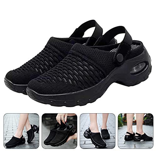 1 Pair Summer Women Slippers Fashion Mesh Shoes Black Sandals3
