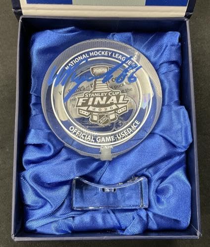 NIKITA KUCHEROV Signed 20’ Stanley Cup Final Game-Used Ice Puck FANATICS B057969 - Autographed Other Game Used NHL Items