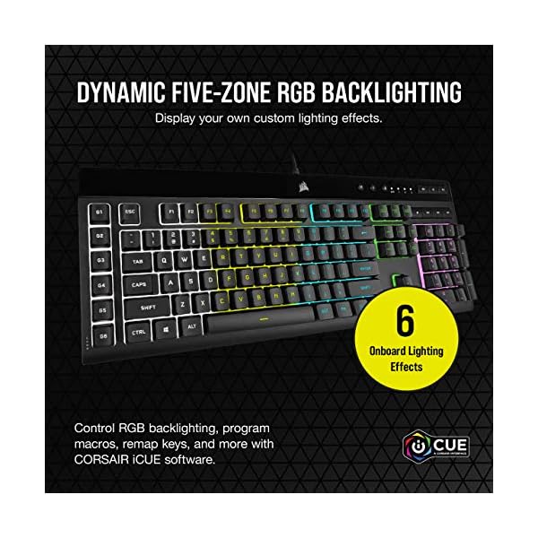 Corsair VOID ELITE RGB USB Gaming Headset - Black & K55 RGB PRO Wired Membrane Gaming Keyboard QWERTY, Black - Image 8