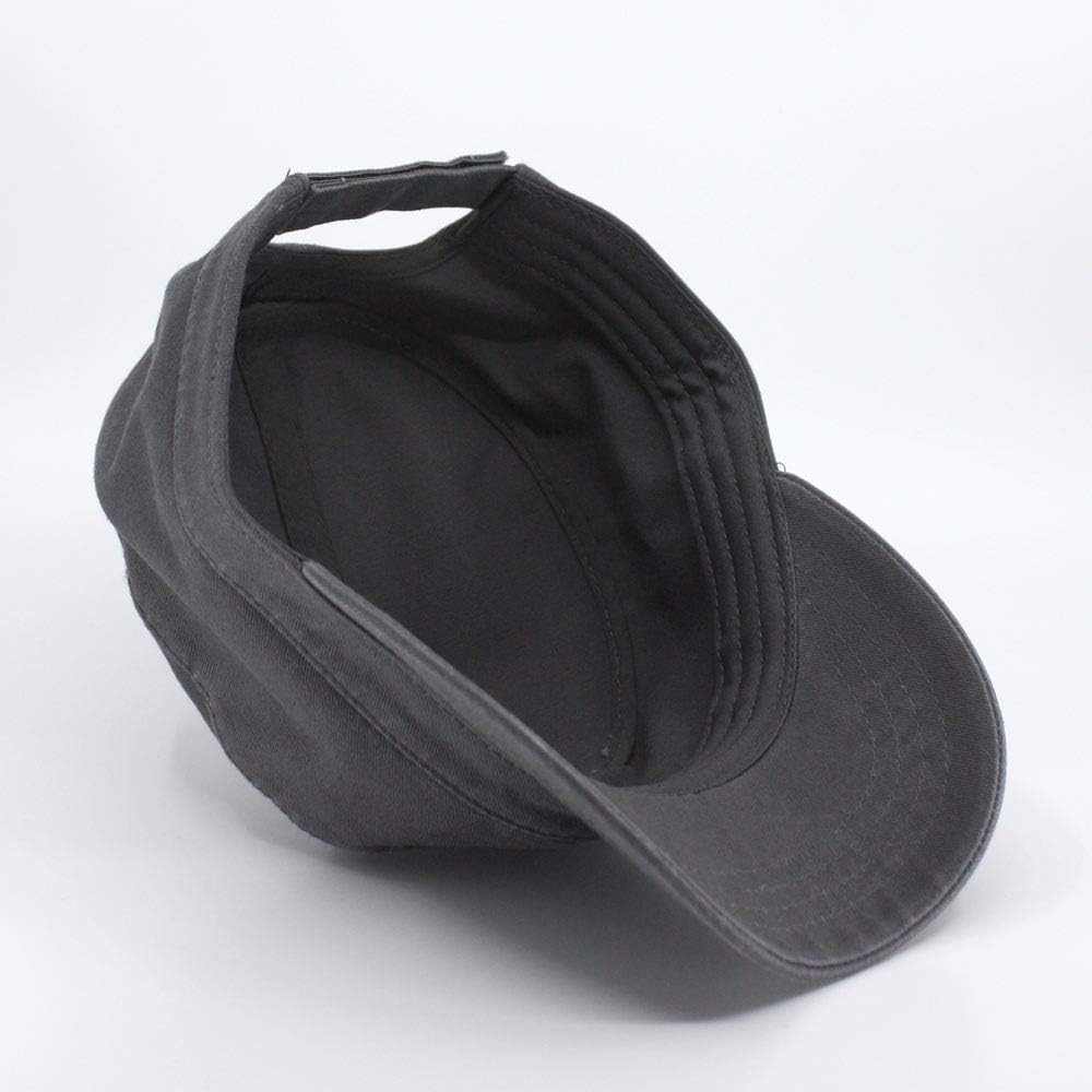 The Vintage Year Washed Cadet Cotton Twill Adjustable Military Radar Caps (Charcoal Gray M) - Image 3
