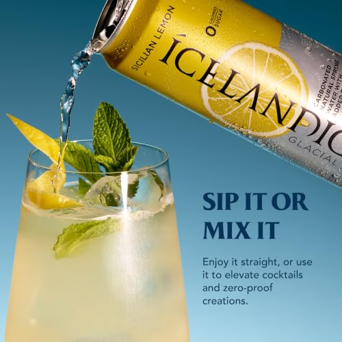 Image of Icelandic Glacial Sparkling Water, Sicilian Lemon, 330mL (Pack of 10)
