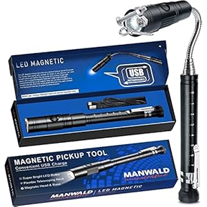 Rechargeable Magnetic Pickup Tool, Telescoping Flexible LED Flashlights, Unique Stocking Stuffers Gifts for Men, Perfect…