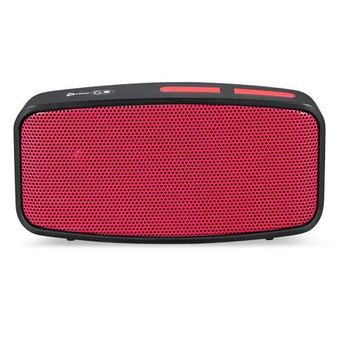 Enter GoBoomer Brick Bluetooth Speaker, 3 Watts/USB/TF/Aux In/Handsfree/FM Radio/Built-in Battery Red/Black