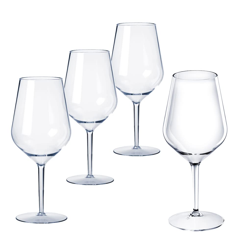 JiaWell Champagner Becher Set - 4 Stück Kunststoff Gläser | 0,48L Moet Rose Style