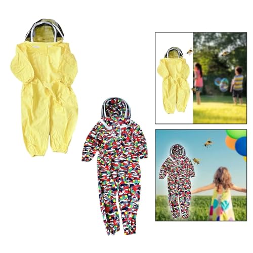 Traje de apicultor completo de color amarillo para protección cómoda anti abejas 6