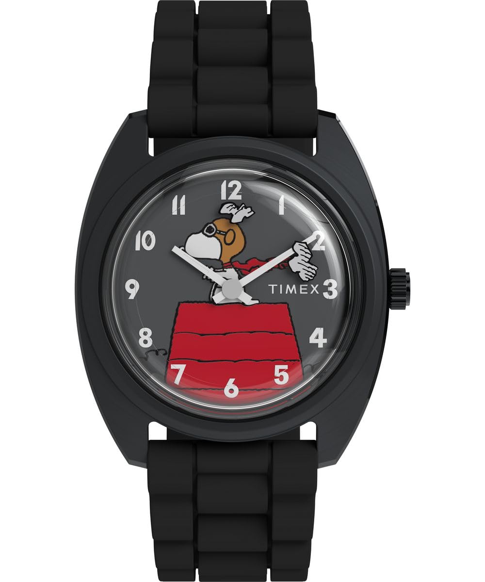 Timex Men's Black Peanuts Quartz Analogue Watch in Size 37 mm, Sports Direct