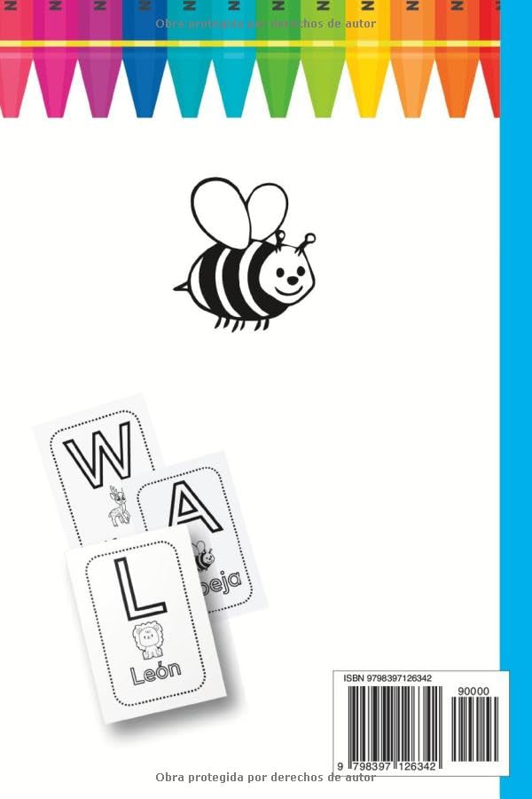 Miniatura 2 de Libro para colorear. Abecedario y animales Cuadernos y fichas para colorear niños, niñas y bebés 1, 2, 3, 4 años (Spanish Edition)