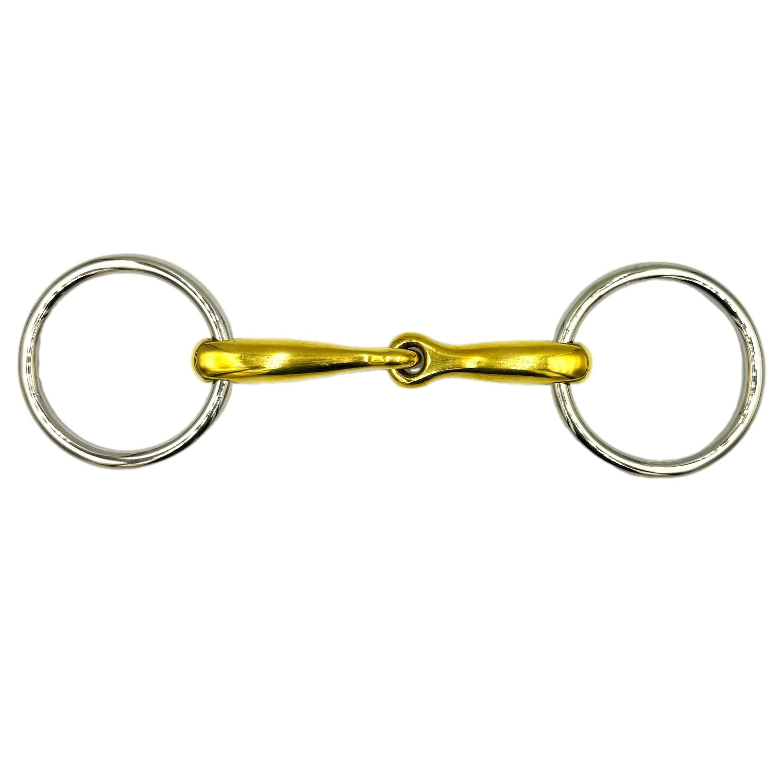 ES0273 Gebiss Wassertrense Einfach Gebrochen aus Kupfer und Edelstahl Ringdurchmesser 60 mm Gebissstärke 14 mm (13.5 cm)