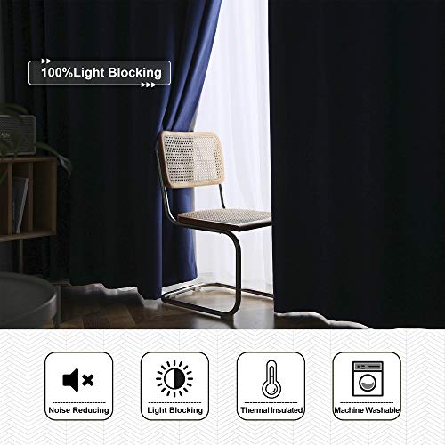 Cucraf Full Blackout Window Curtains,Thermal Insulated Room Darkening Drapery For Bedroom Living Room,2 Panels Set(52 X 95 Inches, Navy Blue) #TOP3