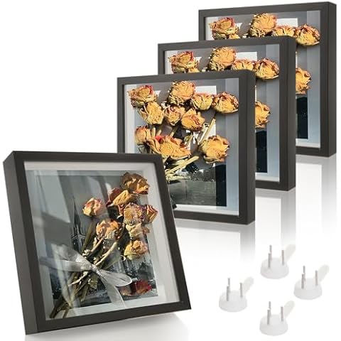 APACALI 4 Pack 8 x 8 Inch Shadow Box Frames Cover