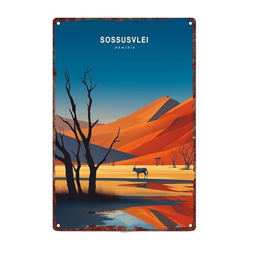 Sossusvlei Namibia Retro Metal Sign 8 x 12 Inch