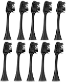 MYbrushnice Replacement Brush Heads ONLY Compatible with Pursonic S500/ S520/S522 models Sonic Electric Toothbrush, 10 Count Replacement Toothbrush Heads with Cover for Pursonic, BLACK