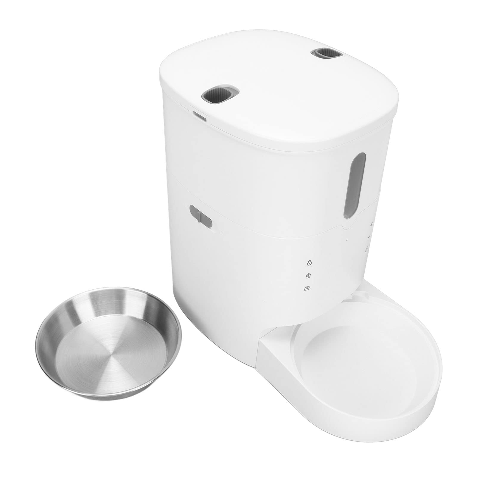 Zerodis Distributore Automatico di Cibo per Animali Domestici, Distributore Automatico di Cibo per Animali Domestici con Alimentazione Temporizzata per 6 Pasti, Ciotola in Acciaio